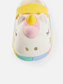 Girls Hollow Out Unicorn Design EVA Vented Clogs For Outdoor - White - View 3