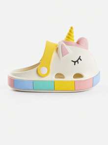 Girls Hollow Out Unicorn Design EVA Vented Clogs For Outdoor - White - View 6