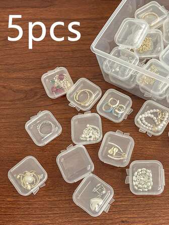 5入組透明收納袋便攜首飾收納袋