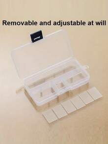 1入組10格透明塑料可拆卸耳環首飾盒，多格 - 白色 - 查看 2