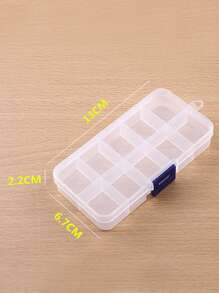 1入組10格透明塑料可拆卸耳環首飾盒，多格 - 白色 - 查看 4