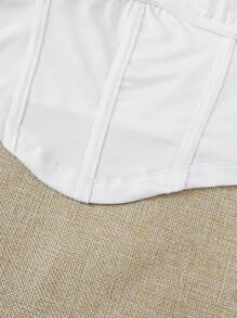 SHEIN EZwear Solid Bustier Cami Top - White - View 5