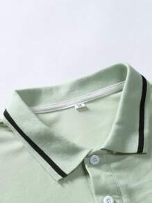 Manfinity Mode 男士馬印花拼接邊POLO衫和腰部抽繩短褲 - 彩色 - 查看 5