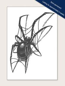 STARTTOOS Tatuaje temporal de gran flor para el brazo, diseño sexy de araña para las caderas, a prueba de agua y resistente a las manchas durante 1-2 semanas, con ingredientes naturales de plantas, adecuado para el pecho, la cintura, el abdomen, el muslo, el hombro, el cuello, la clavícula, ideal para festivales de música, San Valentín, carnaval, regalos de fiesta DIY - Azul - Ver 2