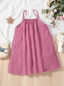Toddler Girls Solid Cami Dress - Pink - View 1