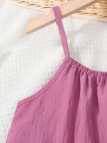 Toddler Girls Solid Cami Dress - Pink - View 4