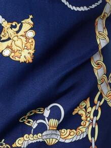 男士錬條圖案前排扣襯衫 - 藏蓝色 - 查看 3