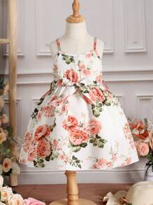 SHEIN Đầm bé gái Hoa Boho - trắng - Xem 1