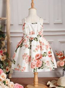 SHEIN Đầm bé gái Hoa Boho - trắng - Xem 2