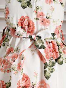 SHEIN Đầm bé gái Hoa Boho - trắng - Xem 3