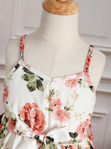 SHEIN Đầm bé gái Hoa Boho - trắng - Xem 4