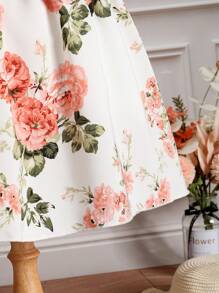 SHEIN Đầm bé gái Hoa Boho - trắng - Xem 5