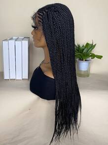 Glueless Lace Wigs Knotless Box Braided Wigs 13*4 Natural Black 28 Inches Synthetic Braids Wig Lace Front Wigs With Baby Hair For Women - Black - View 2