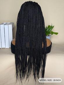 Glueless Lace Wigs Knotless Box Braided Wigs 13*4 Natural Black 28 Inches Synthetic Braids Wig Lace Front Wigs With Baby Hair For Women - Black - View 7