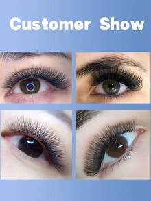 8-15毫米混合W形睫毛仿貂皮4D睫毛延长睫毛延长用品 - 黑色 - 查看 7