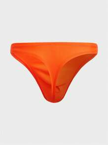 Manfinity Hombres Calzoncillo de natación unicolor - Naranja - Ver 2