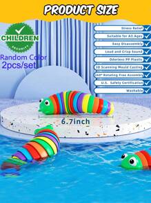 2 cái Màu sắc Ngẫu nhiên Caterpillar Design Cat Teaser Đồ chơi cho Mèo Chơi - Nhiều màu - Xem 5