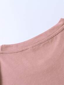 Manfinity EMRG Hombres Camiseta con estampado de slogan - Rosa - Ver 5