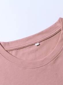 Manfinity EMRG Hombres Camiseta con estampado de slogan - Rosa - Ver 6