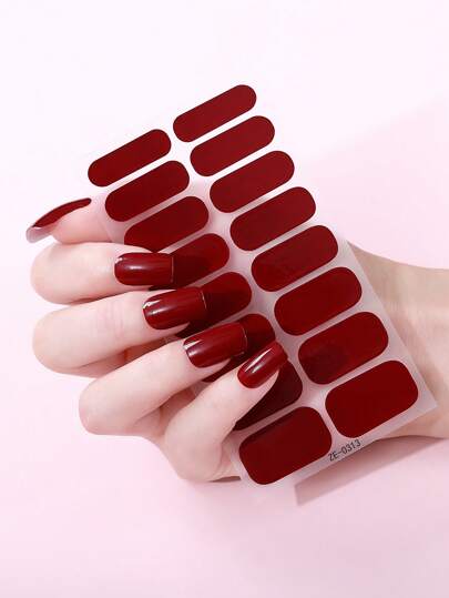 Beauty Sticker 1sheet Solid Nail Art Sticker & 1pc Nail File Nail Stickers DIY