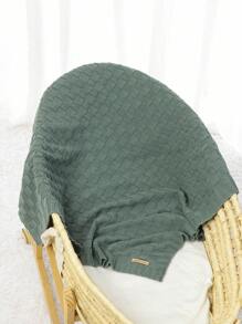 1 Chữ Cho Bé Miếng Dán Trang Trí Trái Tim & Họa Tiết Kẻ Sọc Cổ Quấn Chăn Cho Cuộc Sống Hàng Ngày - Màu xanh lá cây đậm - Xem 2