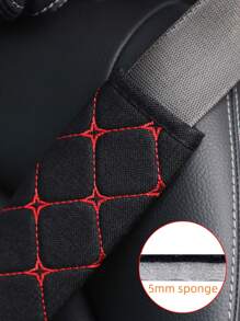 MEIKAXIU 1入組透氣滌綸汽車安全帶套 - 紅色 - 查看 4