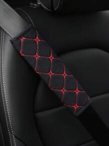 MEIKAXIU 1入組透氣滌綸汽車安全帶套 - 紅色 - 查看 5