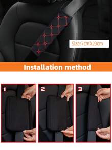 MEIKAXIU 1入組透氣滌綸汽車安全帶套 - 紅色 - 查看 6