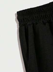 Manfinity Homme 男士植物圖案拼接邊POLO衫和腰部抽繩短褲套裝 - 彩色 - 查看 5