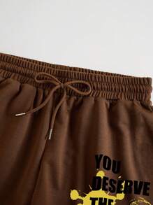 INAWLY 標語圖案背心上衣和腰部抽繩短褲 - 彩色 - 查看 3