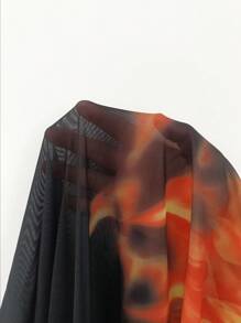 Manfinity Fever City Men Fire Print Mesh Tee - Black - View 7