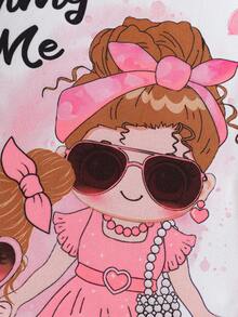 Baby Girl Figure & Letter Graphic Tee Dress - White - View 3