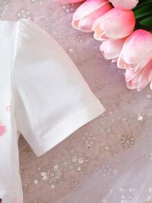 Baby Girl Figure & Letter Graphic Tee Dress - White - View 5