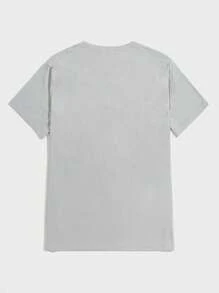 Stevenrhodes ROMWE MEN 男士外星人和標語圖案T恤 - 灰色 - 查看 2