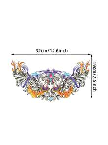 Sexy Tattoo Sticker For Women, Chest Belly Waist Back Bilateral Symmetry Flower Fake Temporary Tattoo - Multicolor - View 4