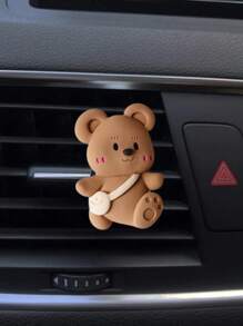 1 cái Clip thiết kế gấu thạch cao trang trí cửa thoát khí ô tô - Cà phê nâu - Xem 1