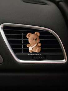 1 cái Clip thiết kế gấu thạch cao trang trí cửa thoát khí ô tô - Cà phê nâu - Xem 3