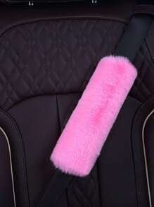 Car Seat Belt Cover Set, Anti-Chafe Shoulder Pads Seat Belt Protector Decorative Accessories - Pink - View 1