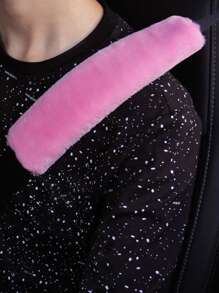 Car Seat Belt Cover Set, Anti-Chafe Shoulder Pads Seat Belt Protector Decorative Accessories - Pink - View 2