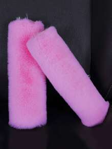 Car Seat Belt Cover Set, Anti-Chafe Shoulder Pads Seat Belt Protector Decorative Accessories - Pink - View 3