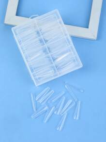 Instantly Upgrade Your Look with 120pcs Long Coffin Transparent Fake Nail For Home DIY Nail Salon Nail Extension - Clear - View 3