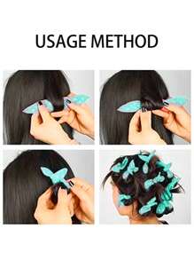 Con lăn tóc xốp đa chức năng, 6 Cái Polka Dot Pattern Bow Shape Hair Con lăn Dụng cụ uốn tóc cho giấc ngủ - Màu xanh nhạt - Xem 4