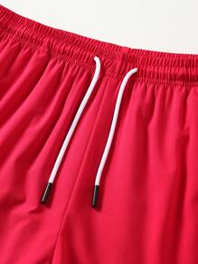 Manfinity Sport Corelite 男士二合一腰部抽繩運動短褲 - 玫紅色 - 查看 6