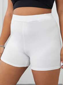 SHEIN EZwear Shorts biker unicolor - Blanco - Ver 2