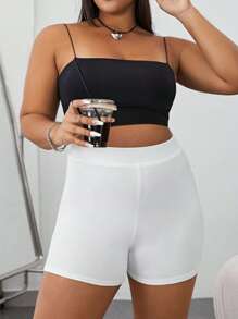 SHEIN EZwear Shorts biker unicolor - Blanco - Ver 1