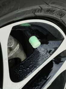 4pcs ABS Glow In The Dark Car Tire Valve Cap - Green - View 6