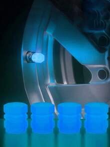 4入組ABS夜光摩托車輪胎氣門嘴蓋 - 藍色 - 查看 2