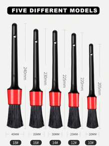 5入組ABS汽車清洗刷 - 黑色 - 查看 7