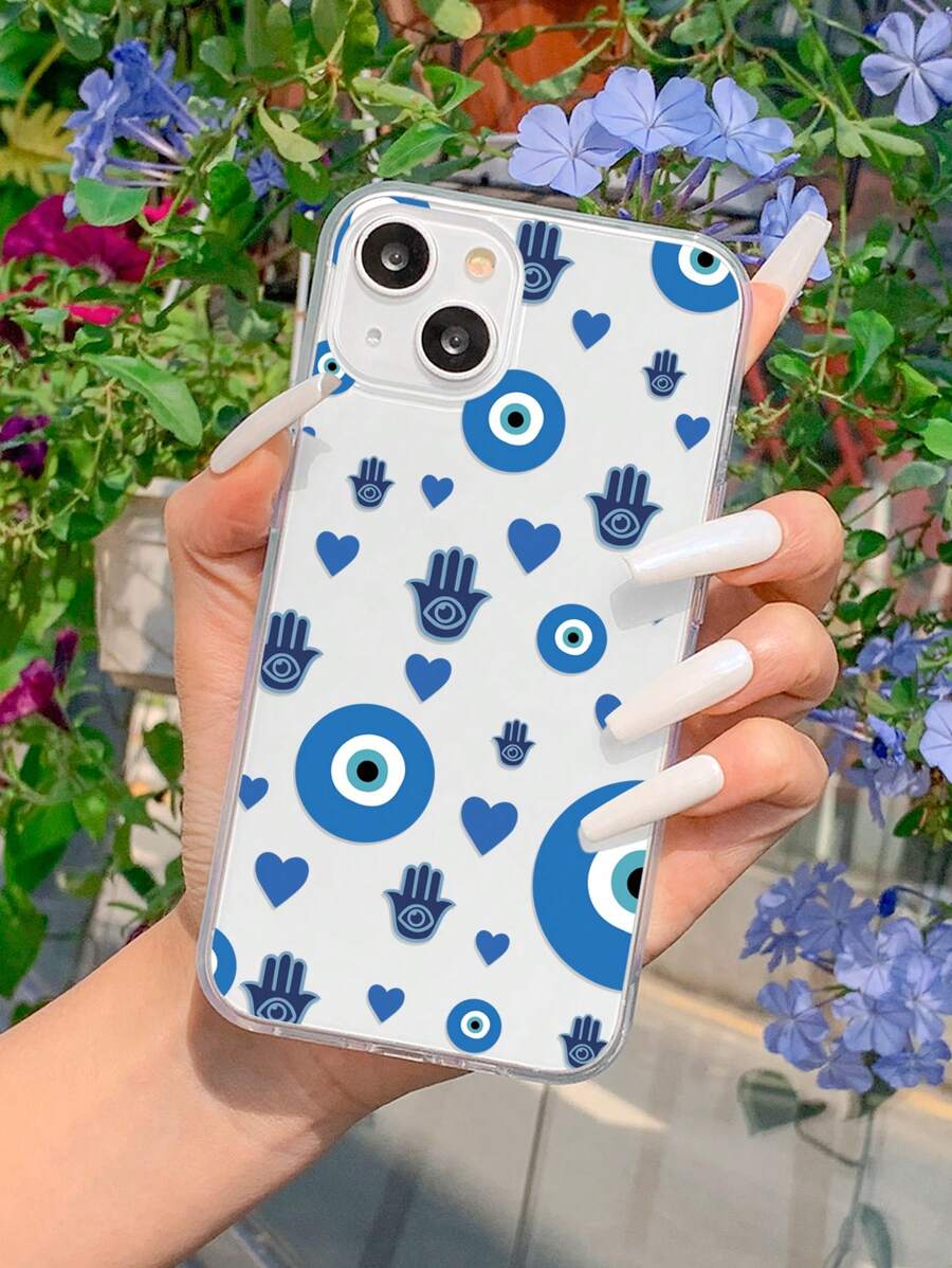 Blue Evil Eye Pattern Phone Case
