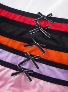 5pack Contrast Binding Panty Set - Multicolor - View 4